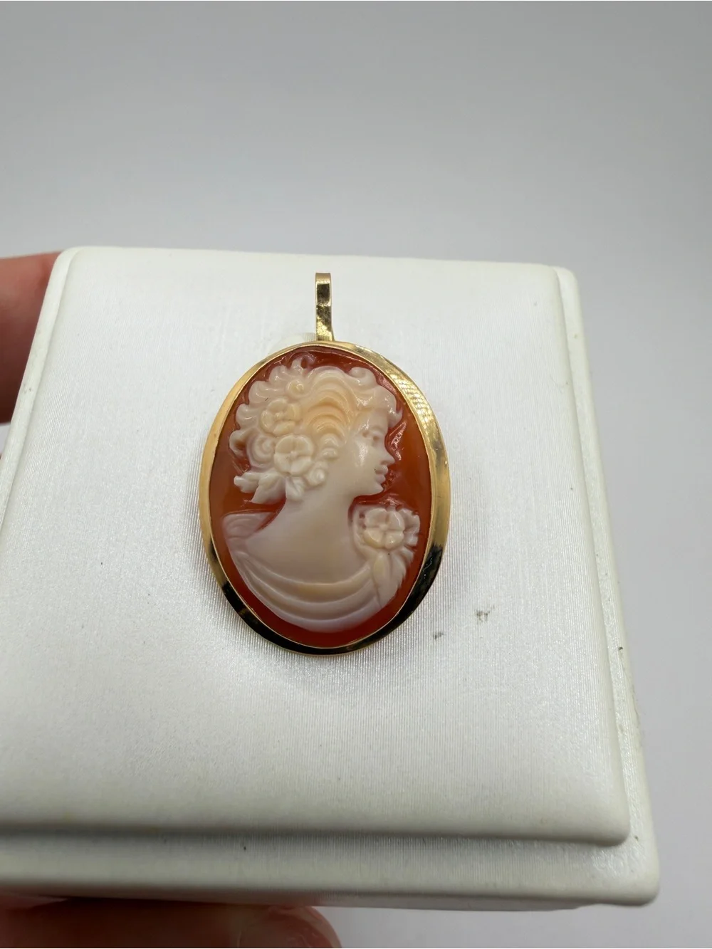 Vintage 18kt (750) Yellow‎ Gold 20x15mm Cameo Pendant/Brooch/Pin combo!